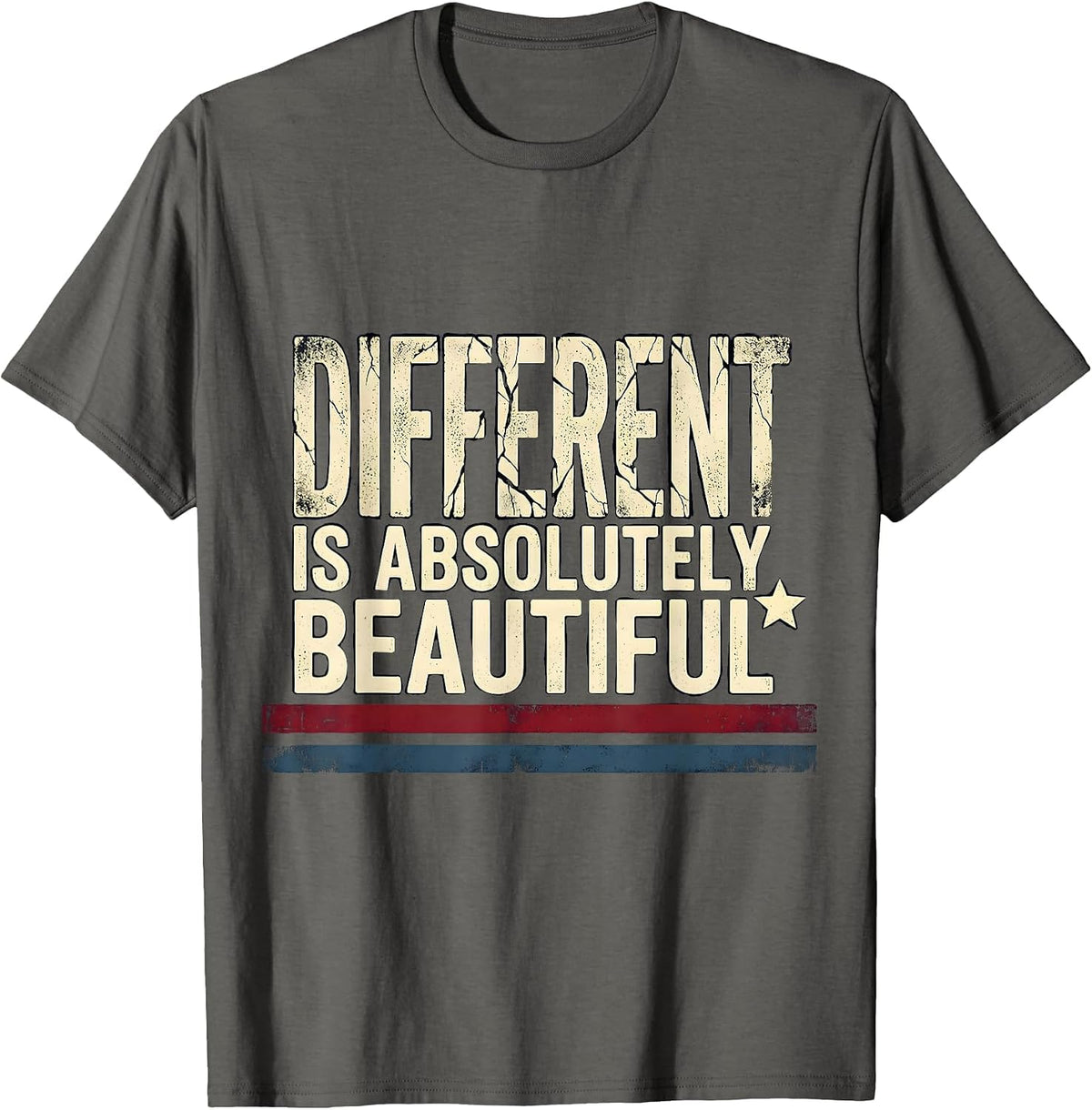 Different Is Absolutely Beautiful Special Education Tee T-Shirt - Asphalt Grey