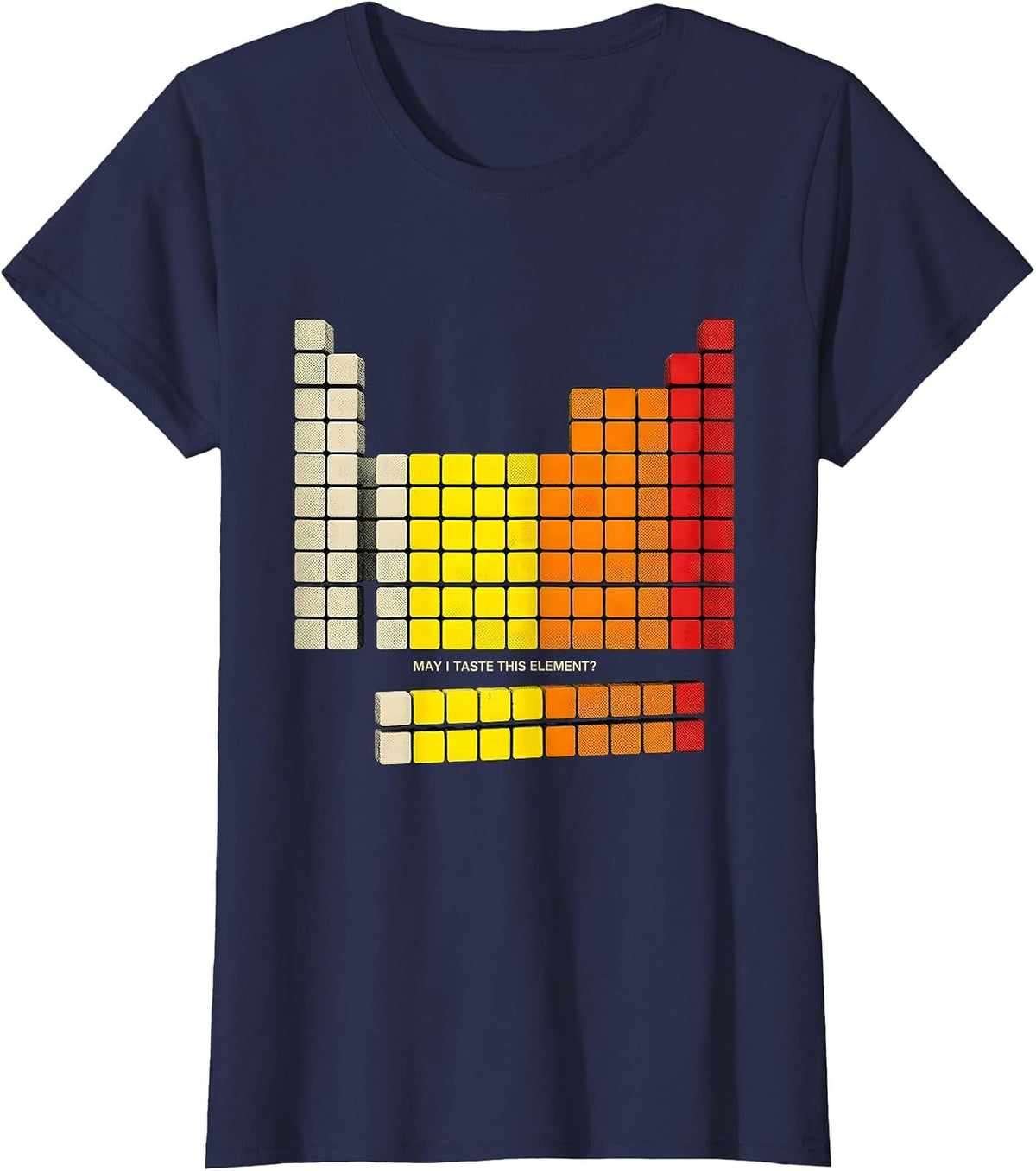 Women's May I Taste This Element Funny Periodic Table Science T-Shirt - Navy Blue