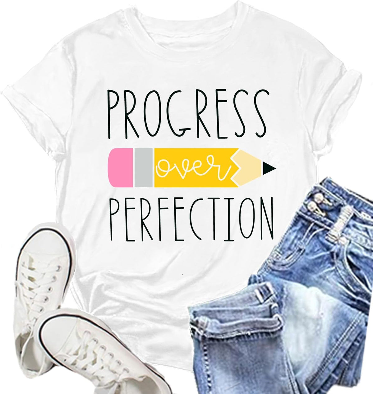 Teacher Shirts for Women Teaching Life T-Shirts - White