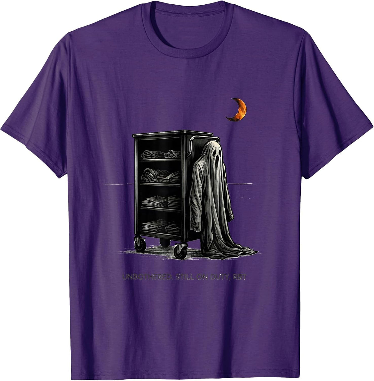 Unbothered Still On Duty RBT Para Normal Ghost Halloween T-Shirt - Purple