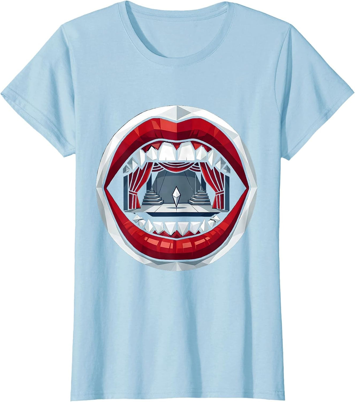 Speech Therapy Stage Performance Illustration T-Shirt - Baby Blue