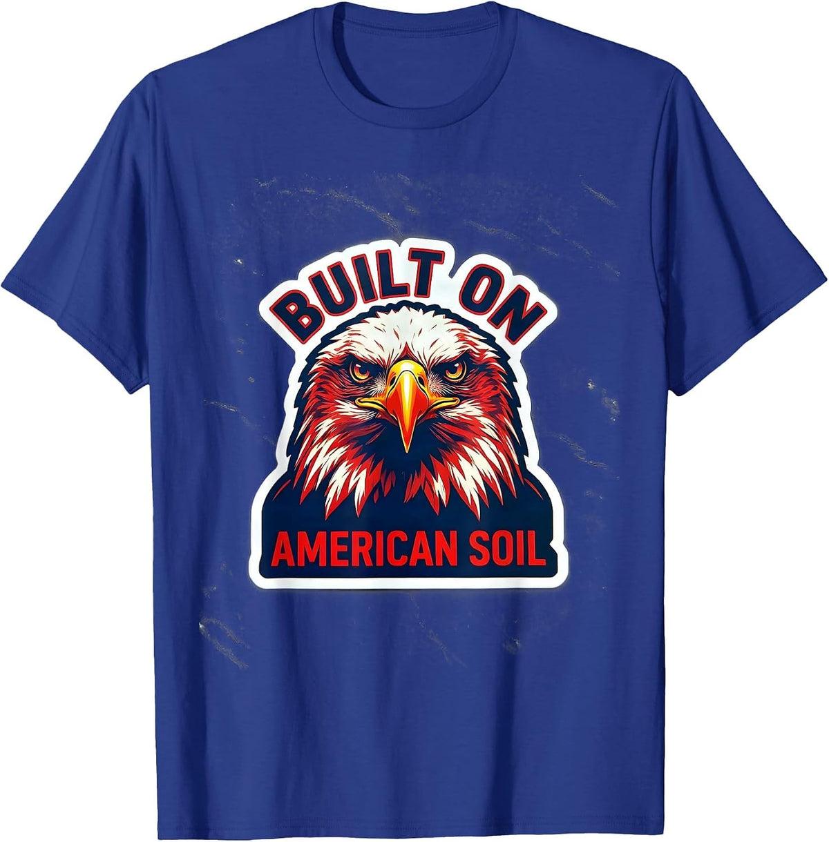 Men's Built on American Soil Patriotic Pride Design T-Shirt - Royal Blue