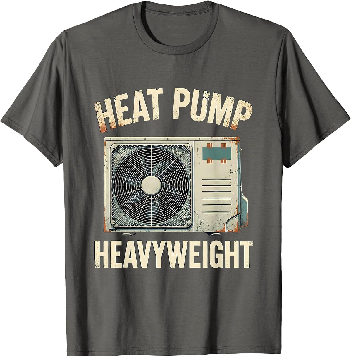 Heat Pump Heavyweight Funny HVAC Tech Humor T-Shirt - Asphalt Grey