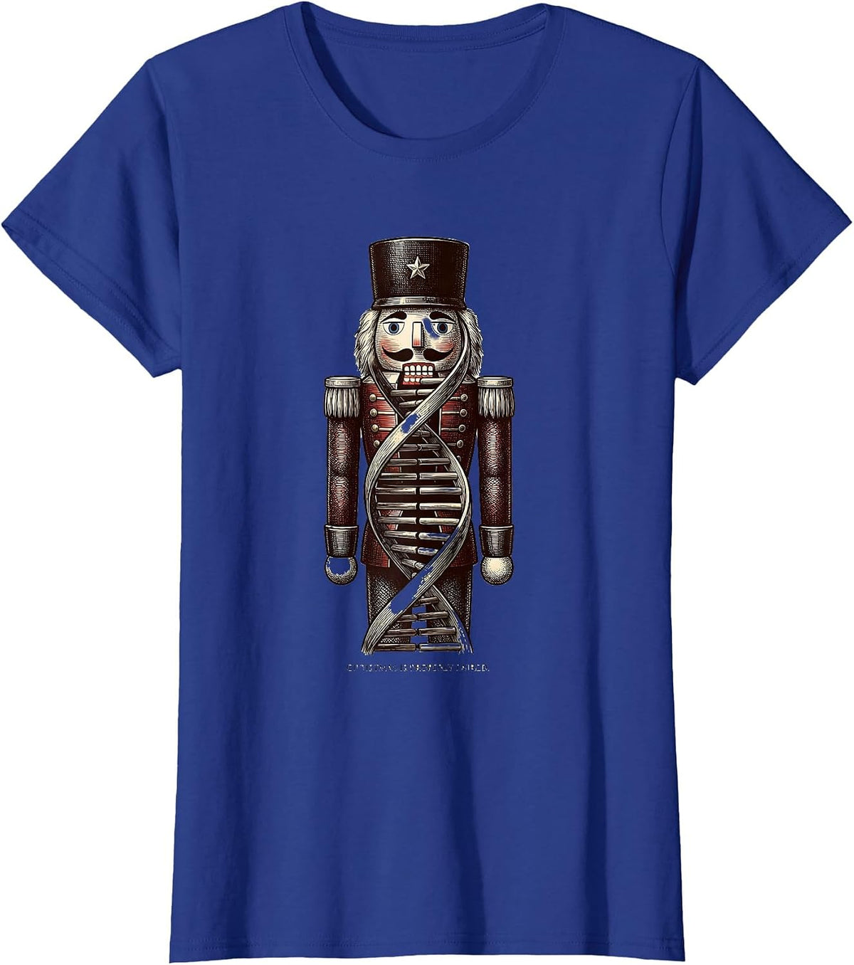 Women's Christmas Is Properly Paired Science Teacher DNA Humor T-Shirt - Royal Blue