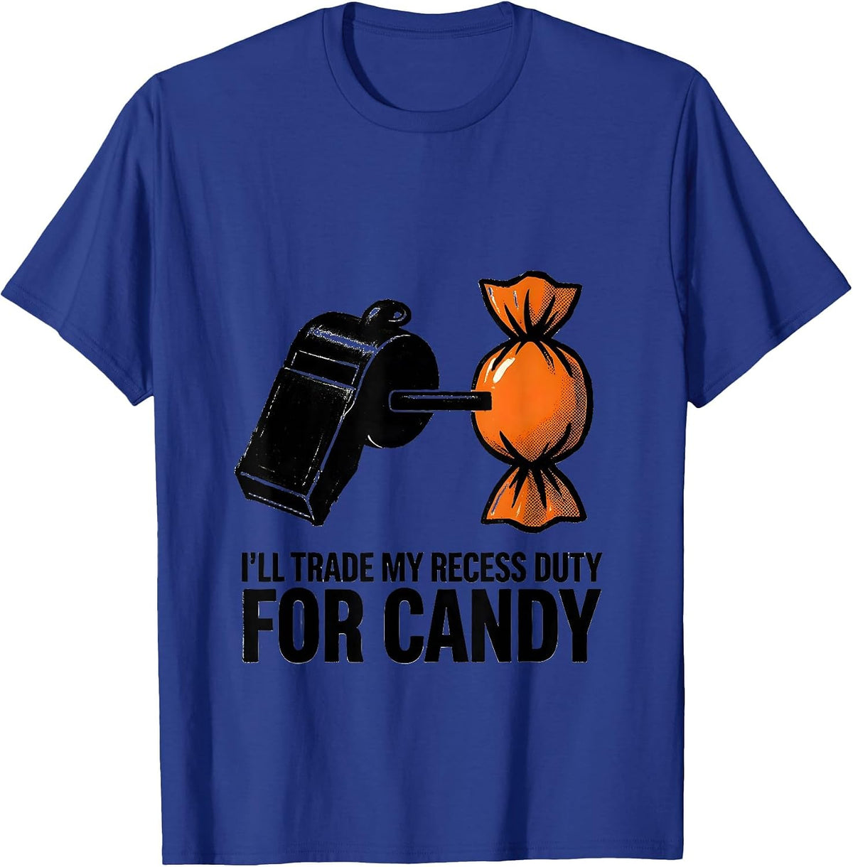 Men's I'll Trade My Recess Duty For Candy Funny Teacher Halloween T-Shirt - Royal Blue