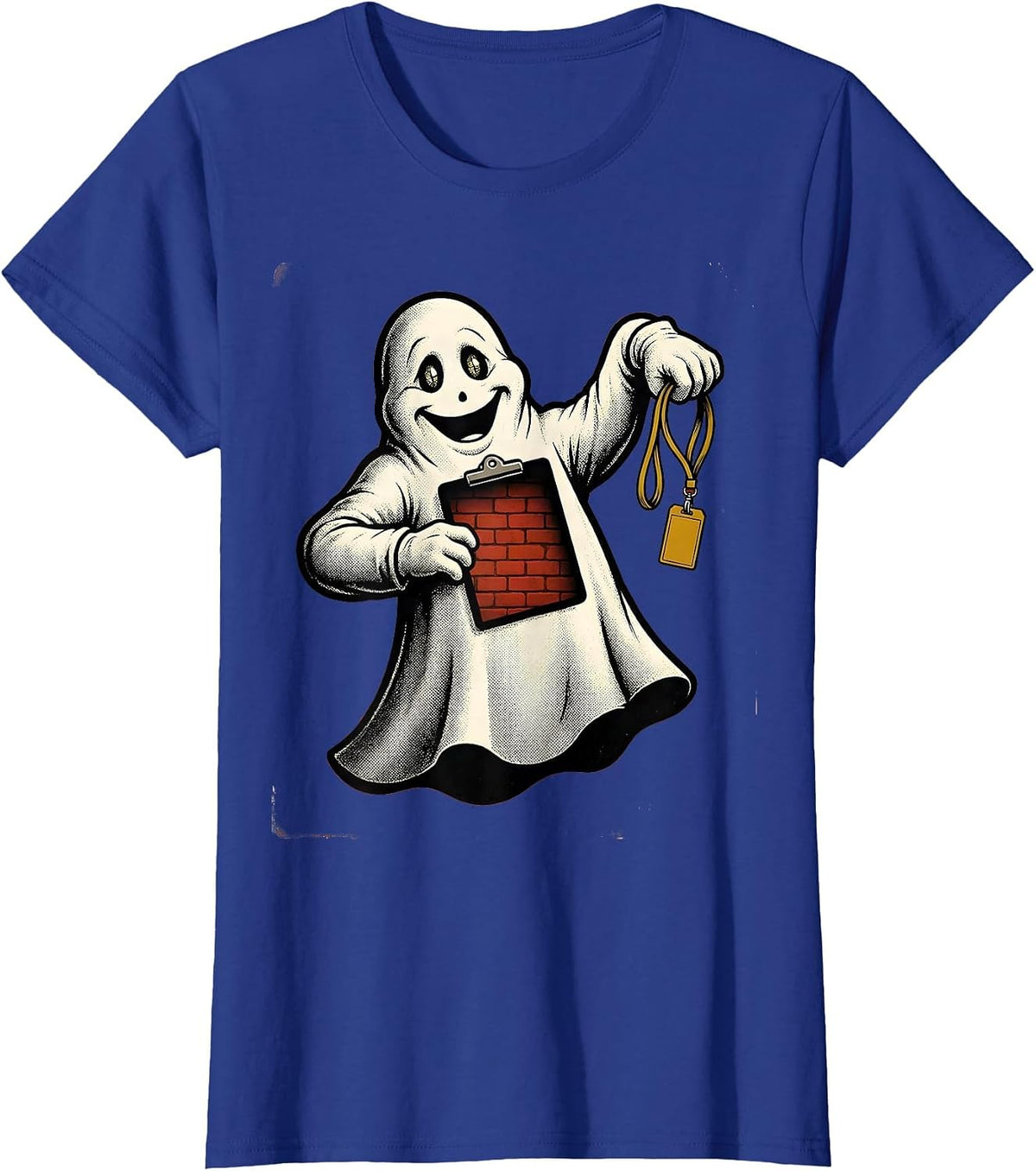 Women's Retro Cartoon Ghost Para Normal Activities SPED Teacher T-Shirt - Royal Blue