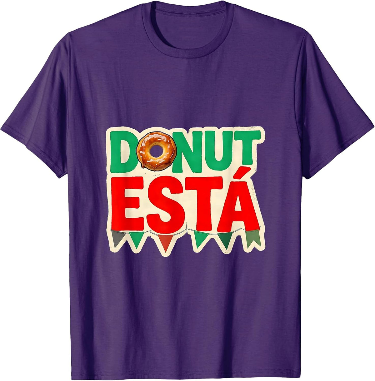 Men's Donut Está Stencil Graphic Cinco De Mayo Spanish Pun Party T-Shirt - Purple