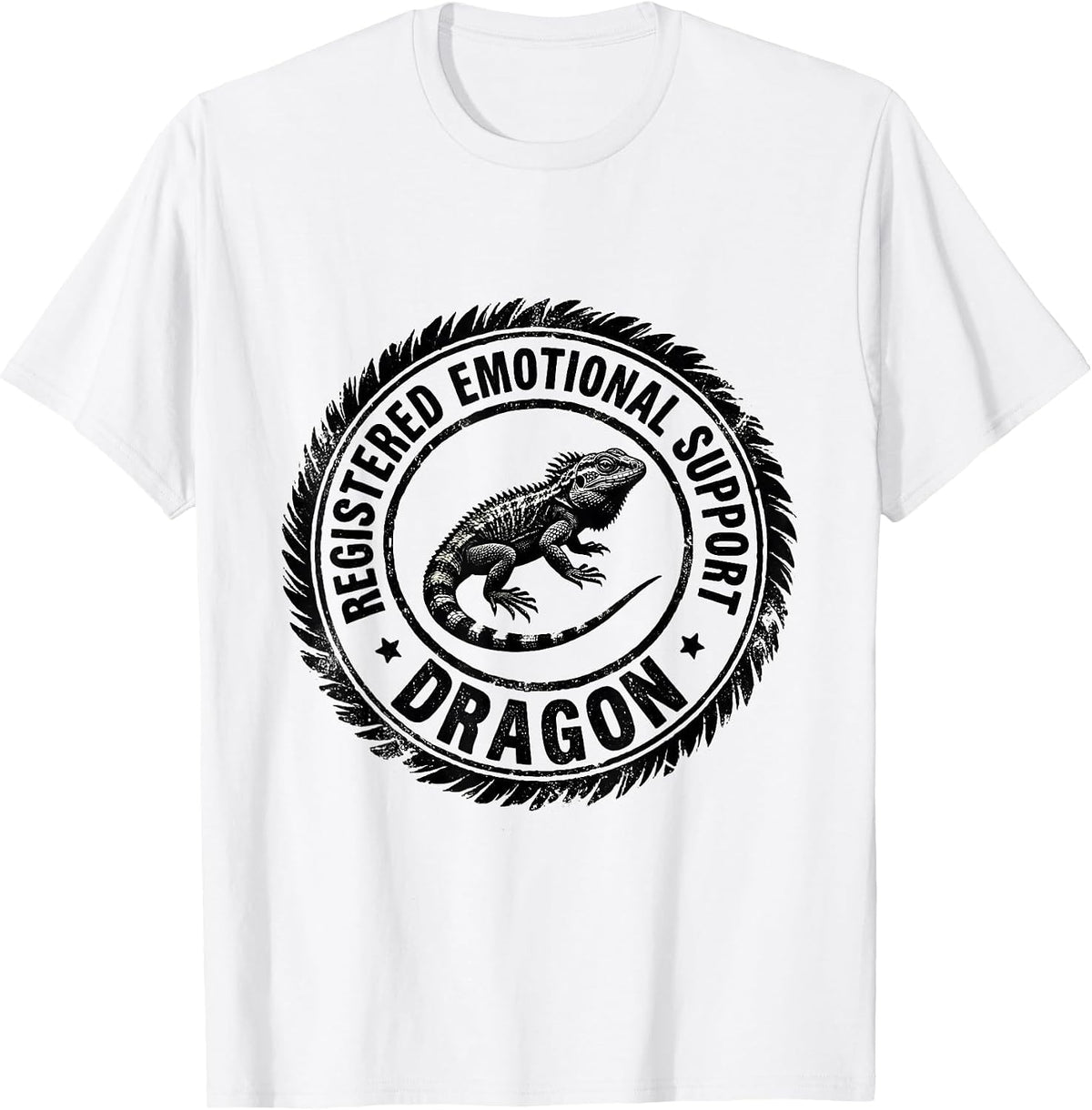 Men's Registered Emotional Support Dragon Funny Reptile Lover Gift T-Shirt - White