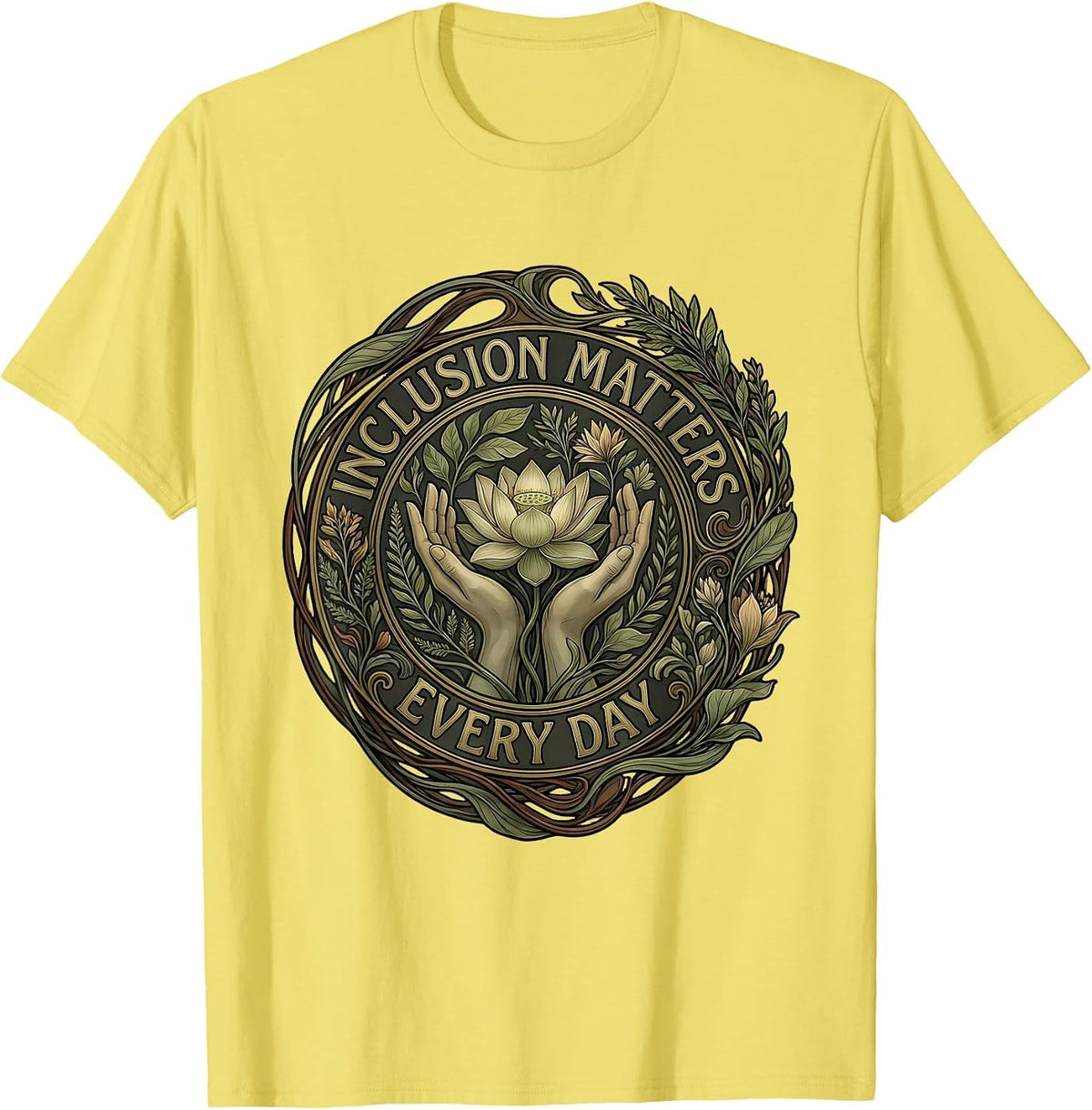 Men's Inclusion Matters Every Day Special Education Tee T-Shirt - Lemon Yellow