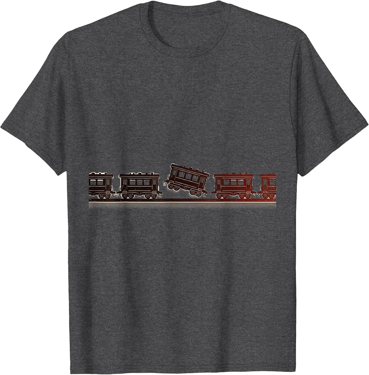 Men's Model Train Car Hoarding Funny Collector T-Shirt - Dark Heather Grey