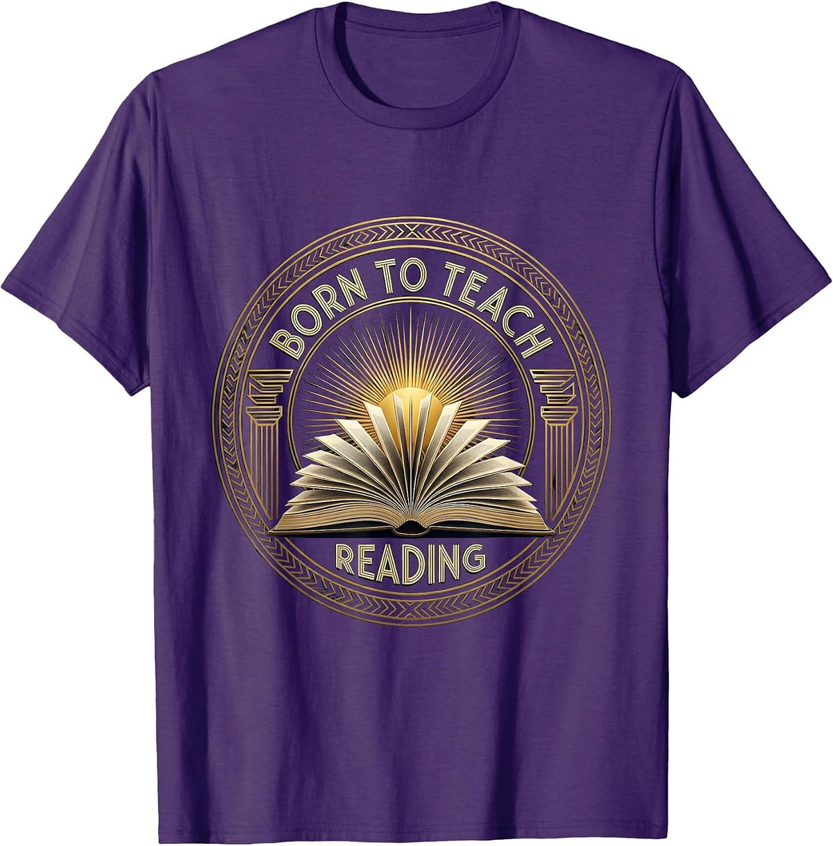 Born to Teach Reading Educator Design T-Shirt - Purple