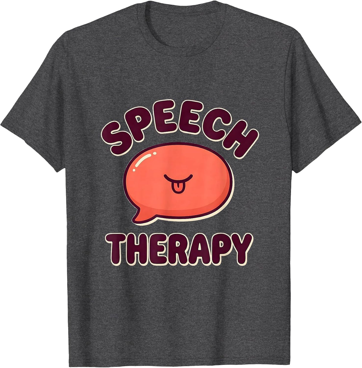 Speech Therapy Cute Kawaii Speech Language Pathologist SLP T-Shirt - Dark Heather Grey