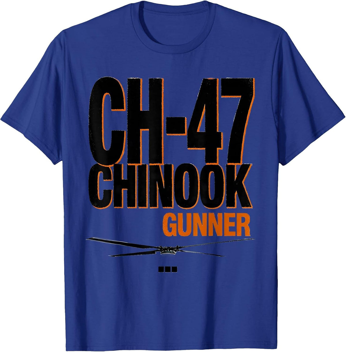 Men's CH-47 Chinook Gunner Military Helicopter Veteran Pilot Pride T-Shirt - Royal Blue