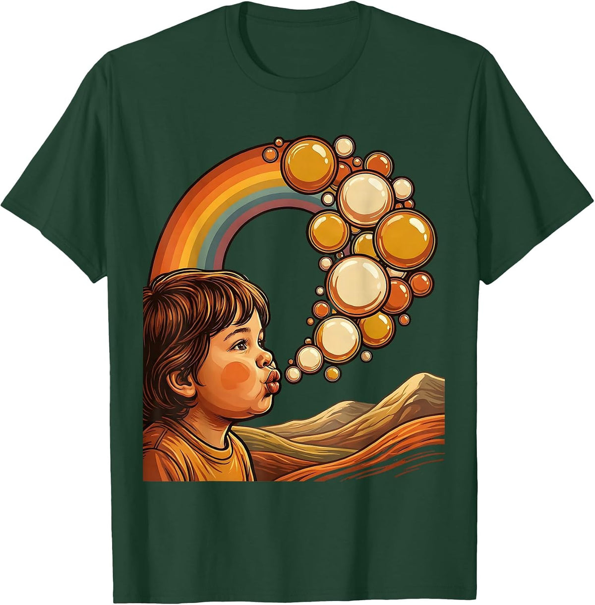 Speech Therapy Bubble Letters Child Art Design T-Shirt - Dark Green