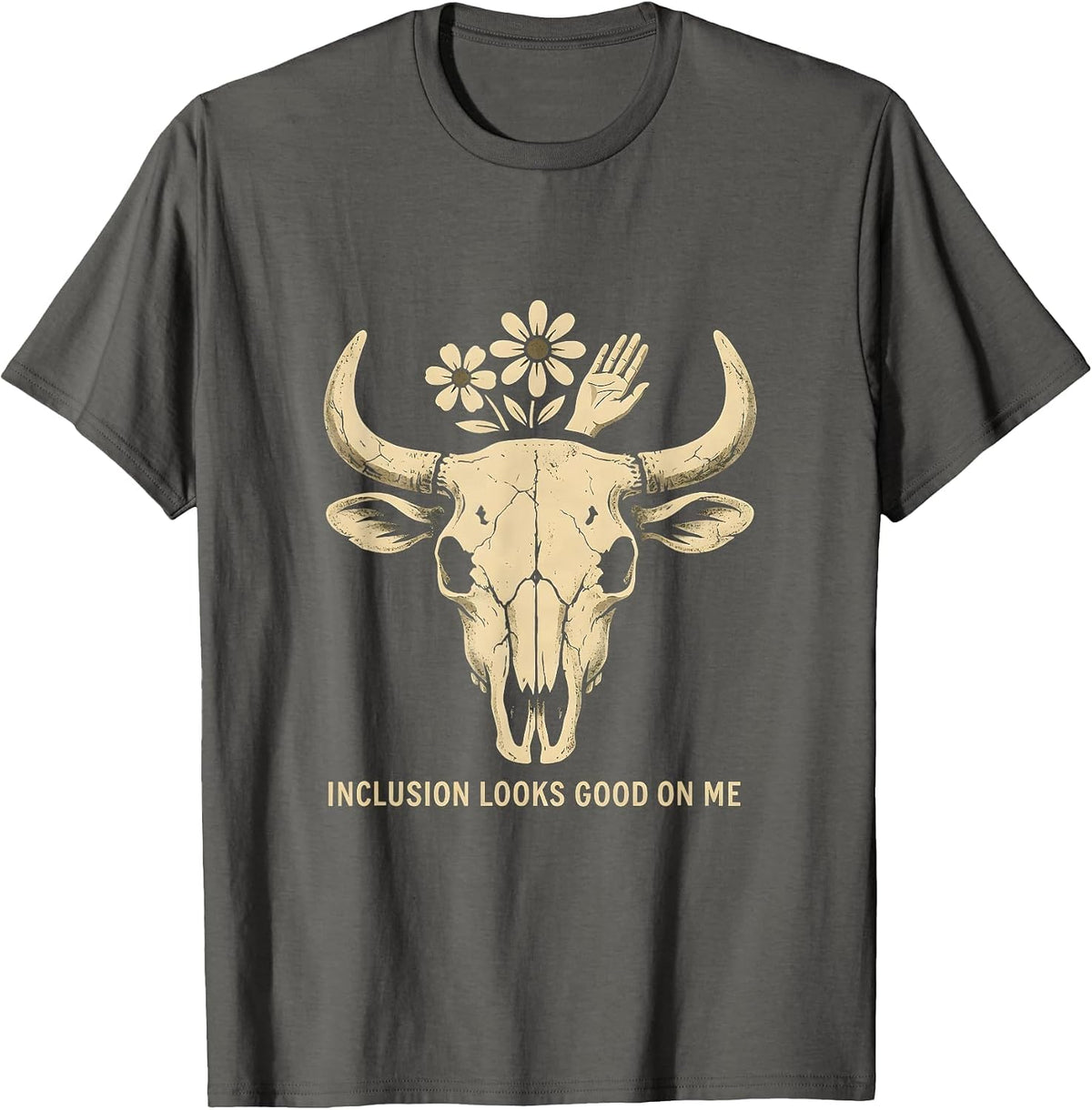 Inclusion Looks Good On Me Special Education Tee T-Shirt - Asphalt Grey