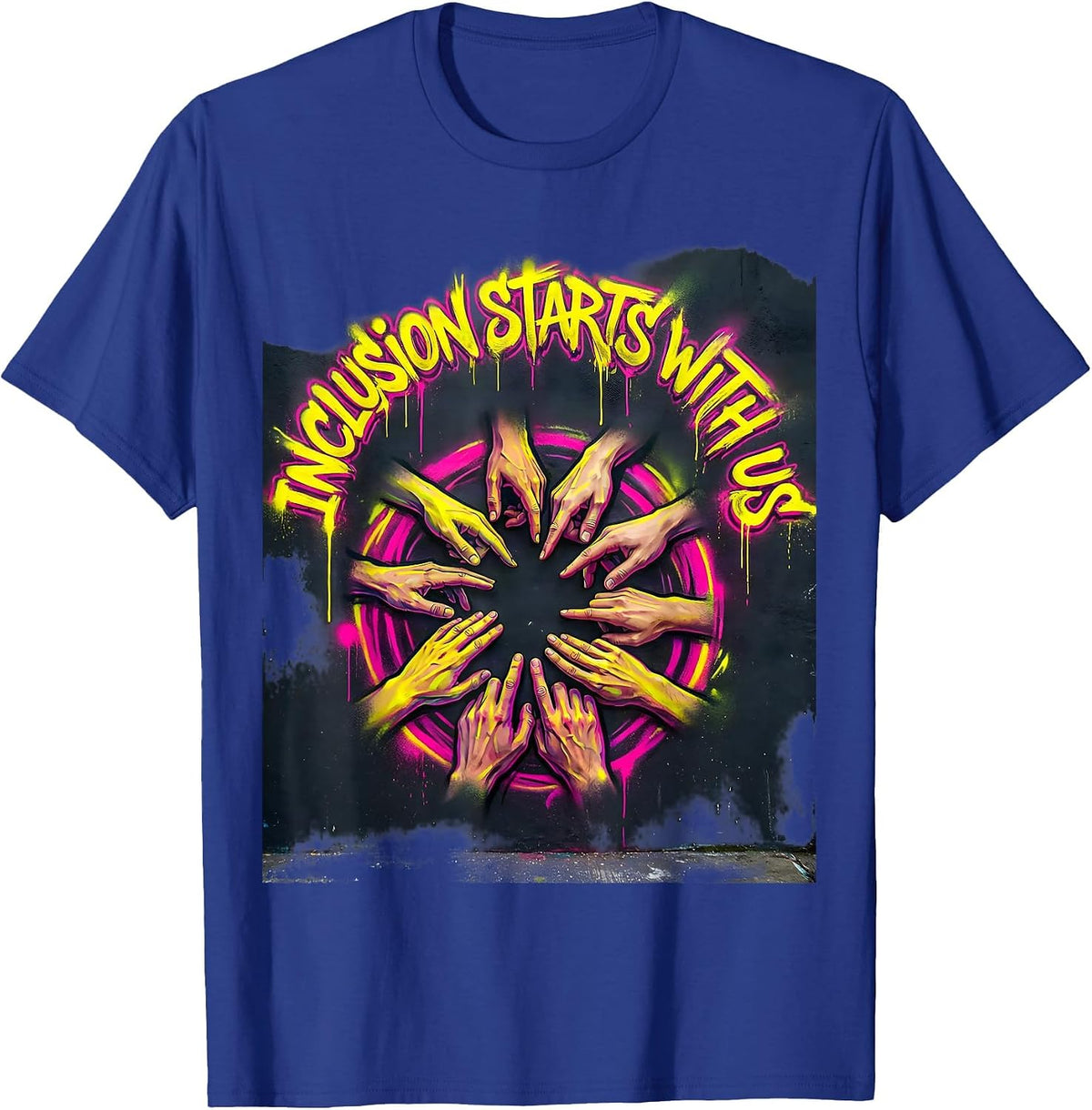 Inclusion Starts With Us Special Education Design T-Shirt - Royal Blue