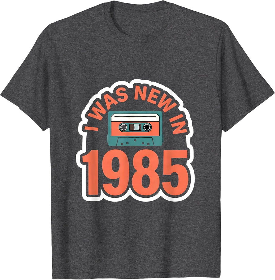 Men's I Was New In 1985 Funny Retro Vintage Nostalgia T-Shirt - Dark Heather Grey