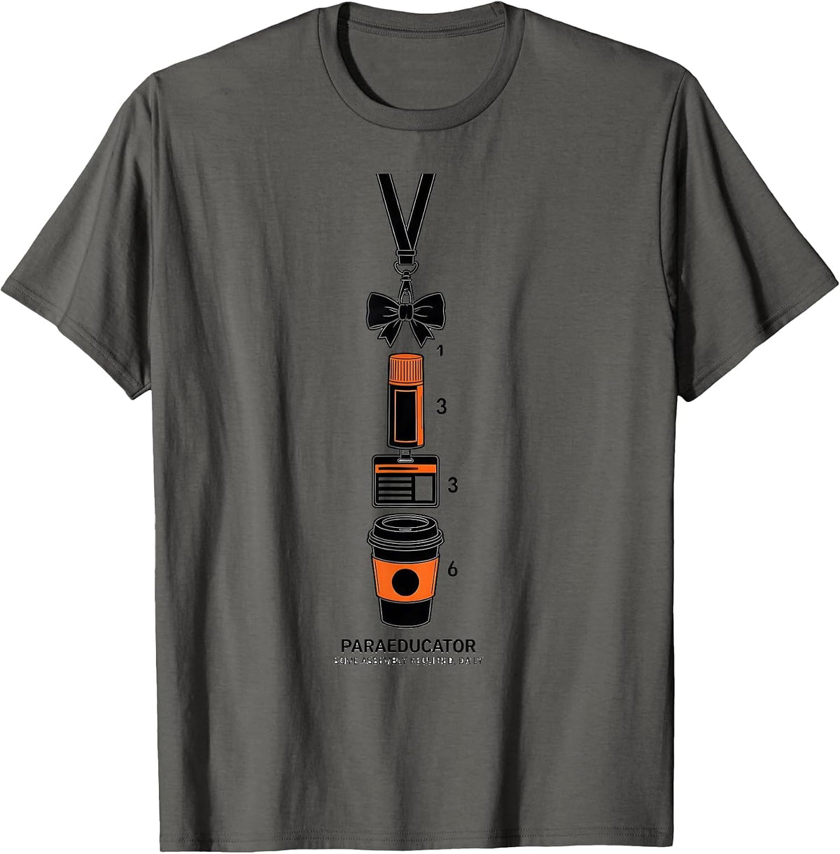 Men's Paraeducator: Some Assembly Required, Daily Paraeducator T-Shirt - Asphalt Grey