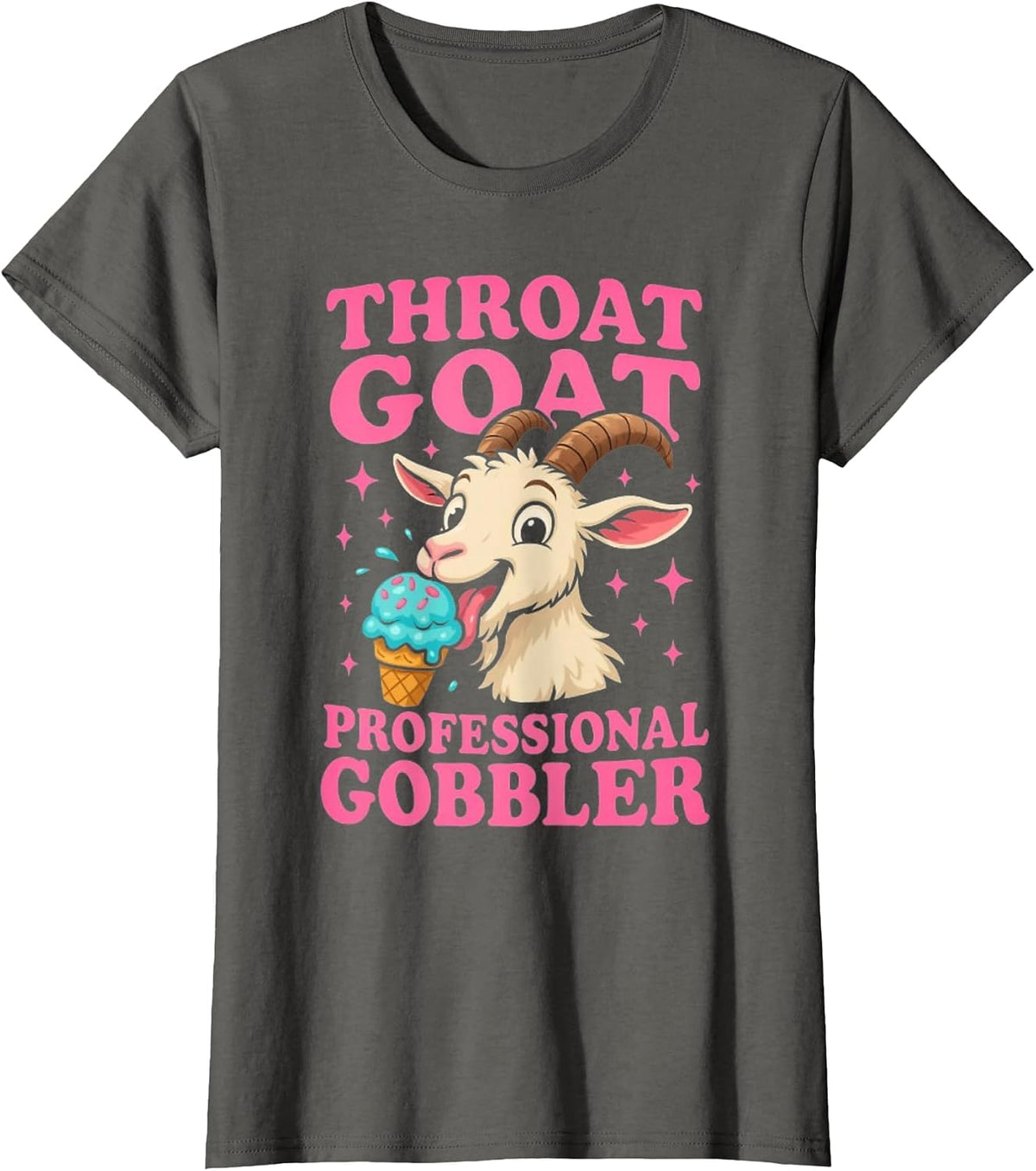 Embarrassing Shirt Throat Goat Inappropriate Adult Humor T-Shirt - Asphalt Grey
