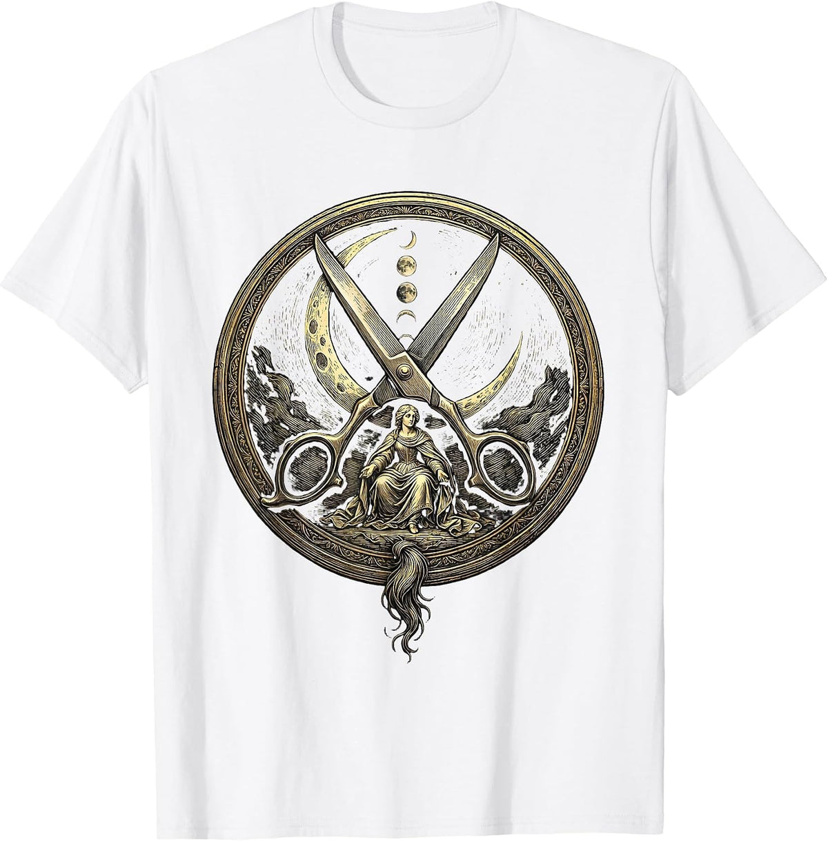 Men's Sealed Medallion Mystic Barber Humor Gift T-Shirt - White