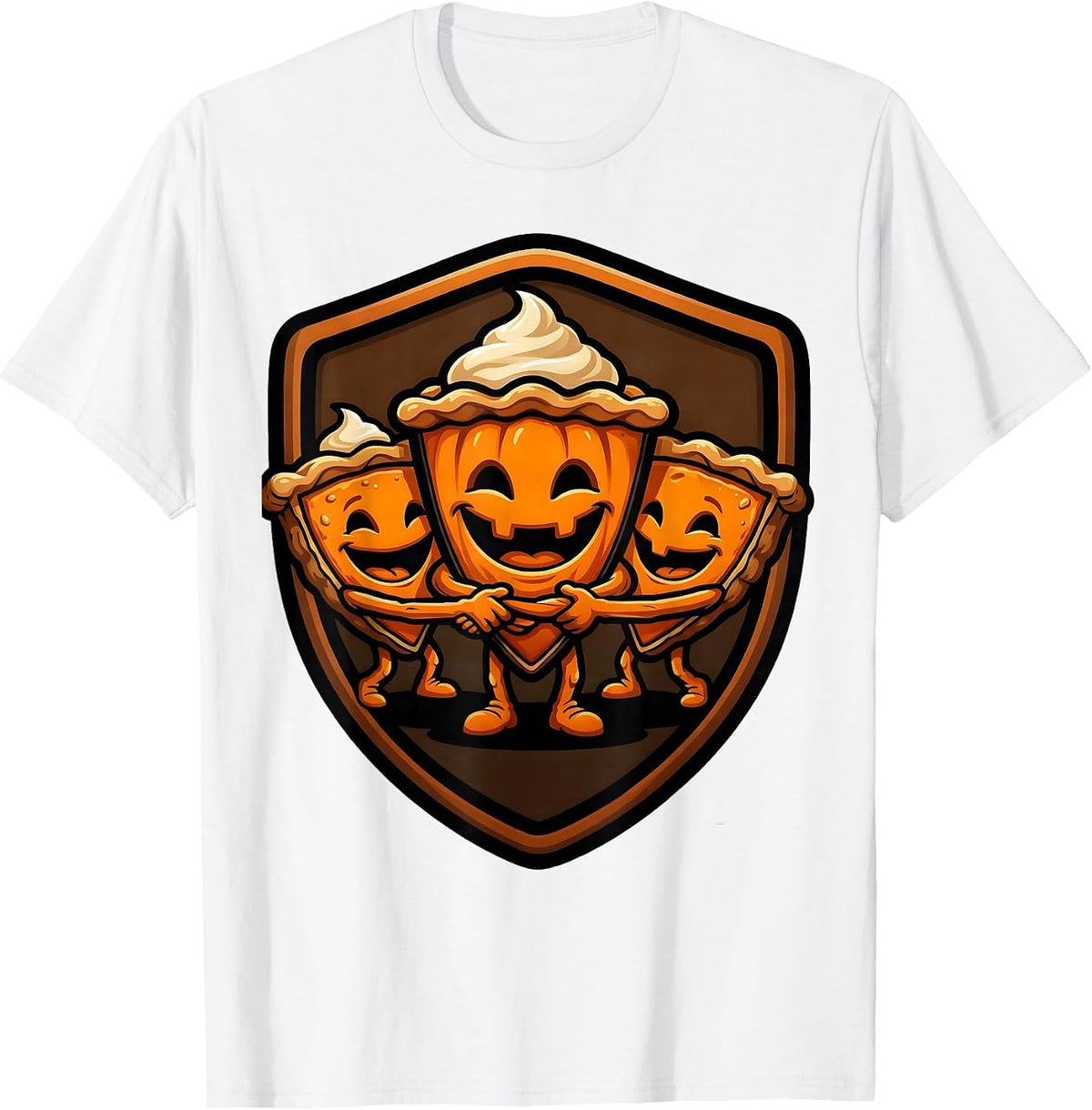 Men's Pumpkin Pie Crew Funny Thanksgiving Pie Lover Humor T-Shirt - White