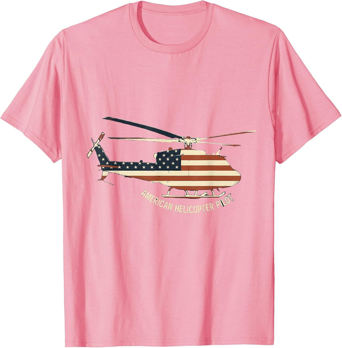Men's American Helicopter Pilot Patriotic Military Veteran Gift T-Shirt - Pink
