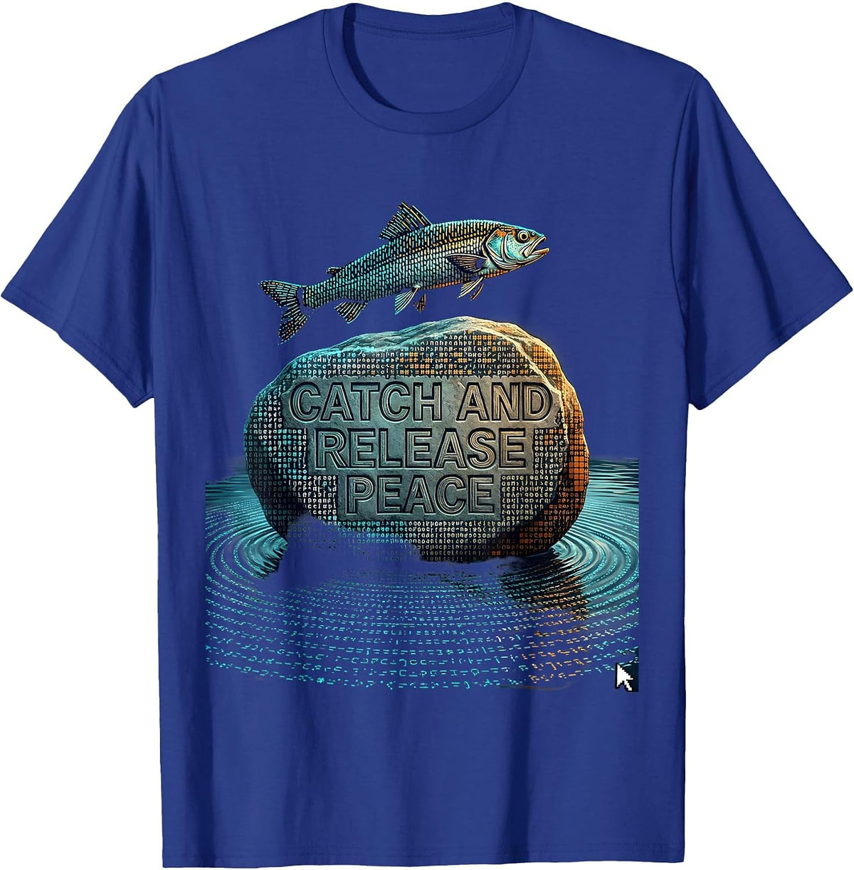 Catch and Release Peace Fishing Design T-Shirt - Royal Blue