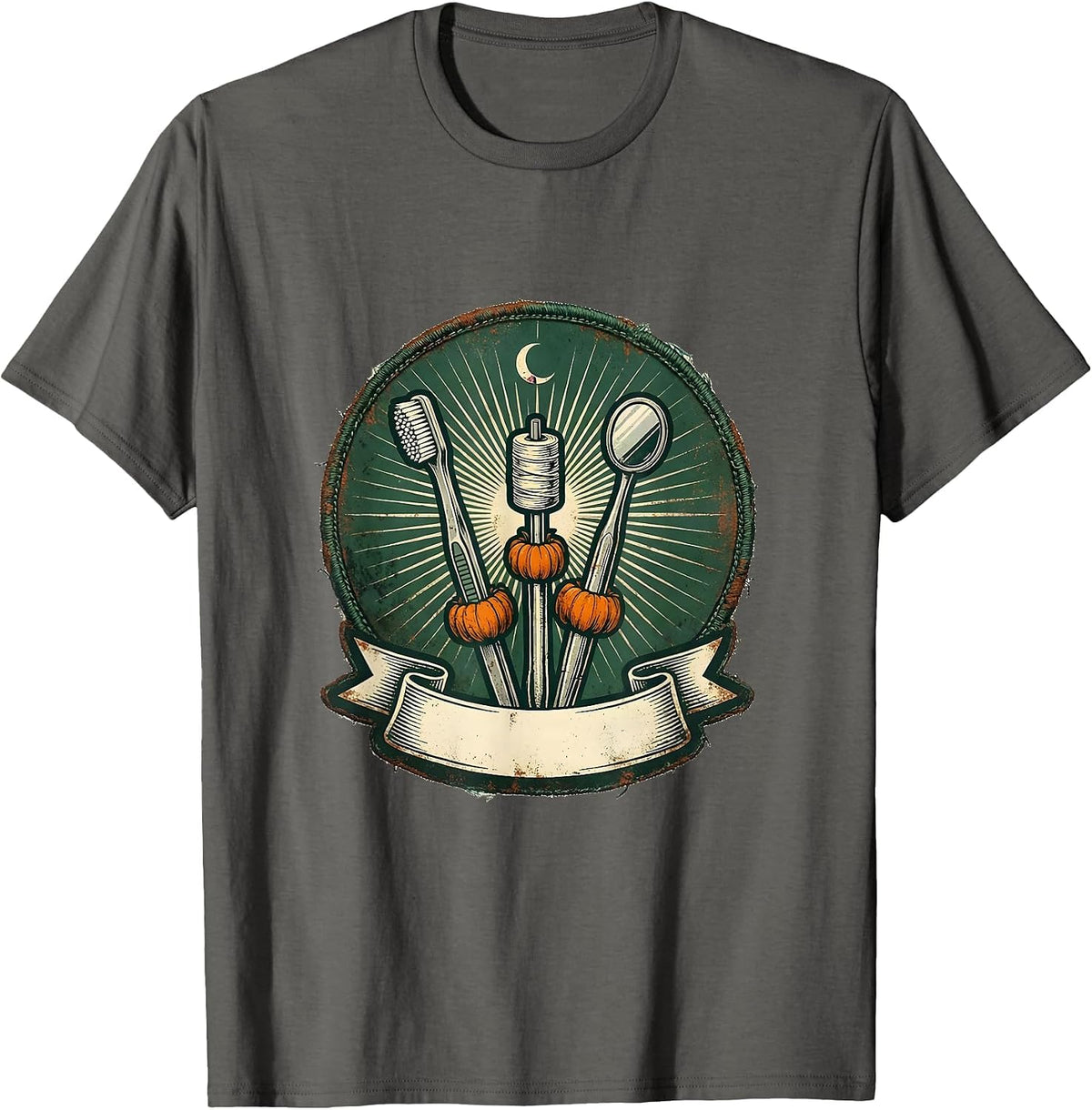 Dental Tools Vintage Halloween Dentist Costume T-Shirt - Asphalt Grey