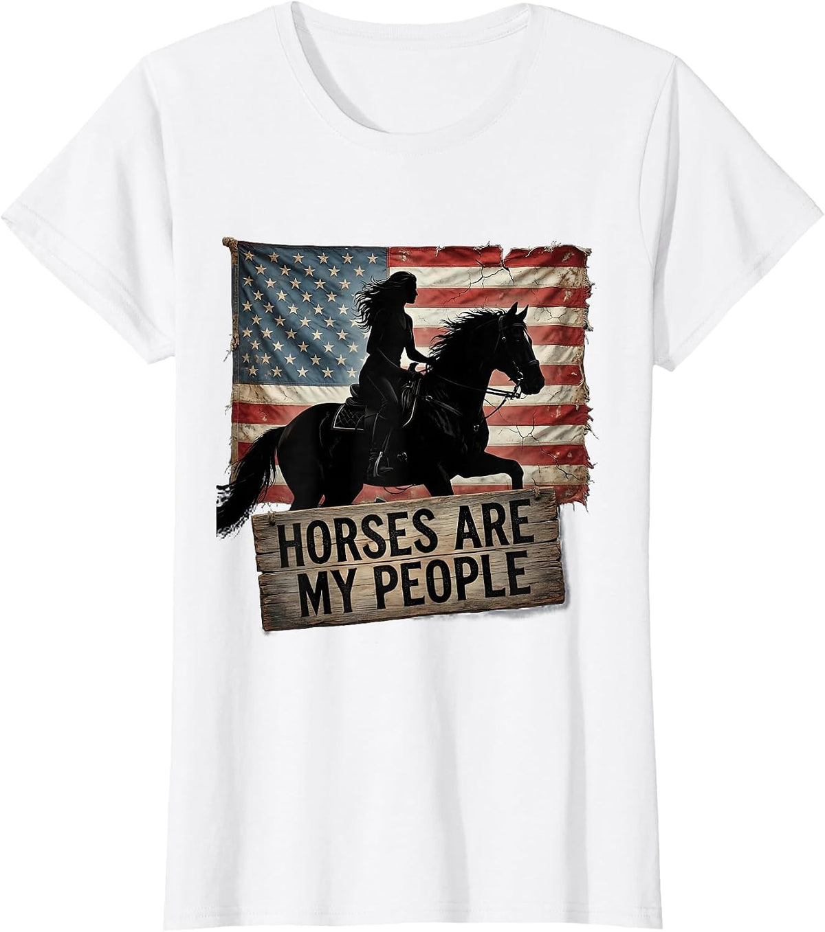 Horses Are My People Women's Horse Lover Design T-Shirt - White