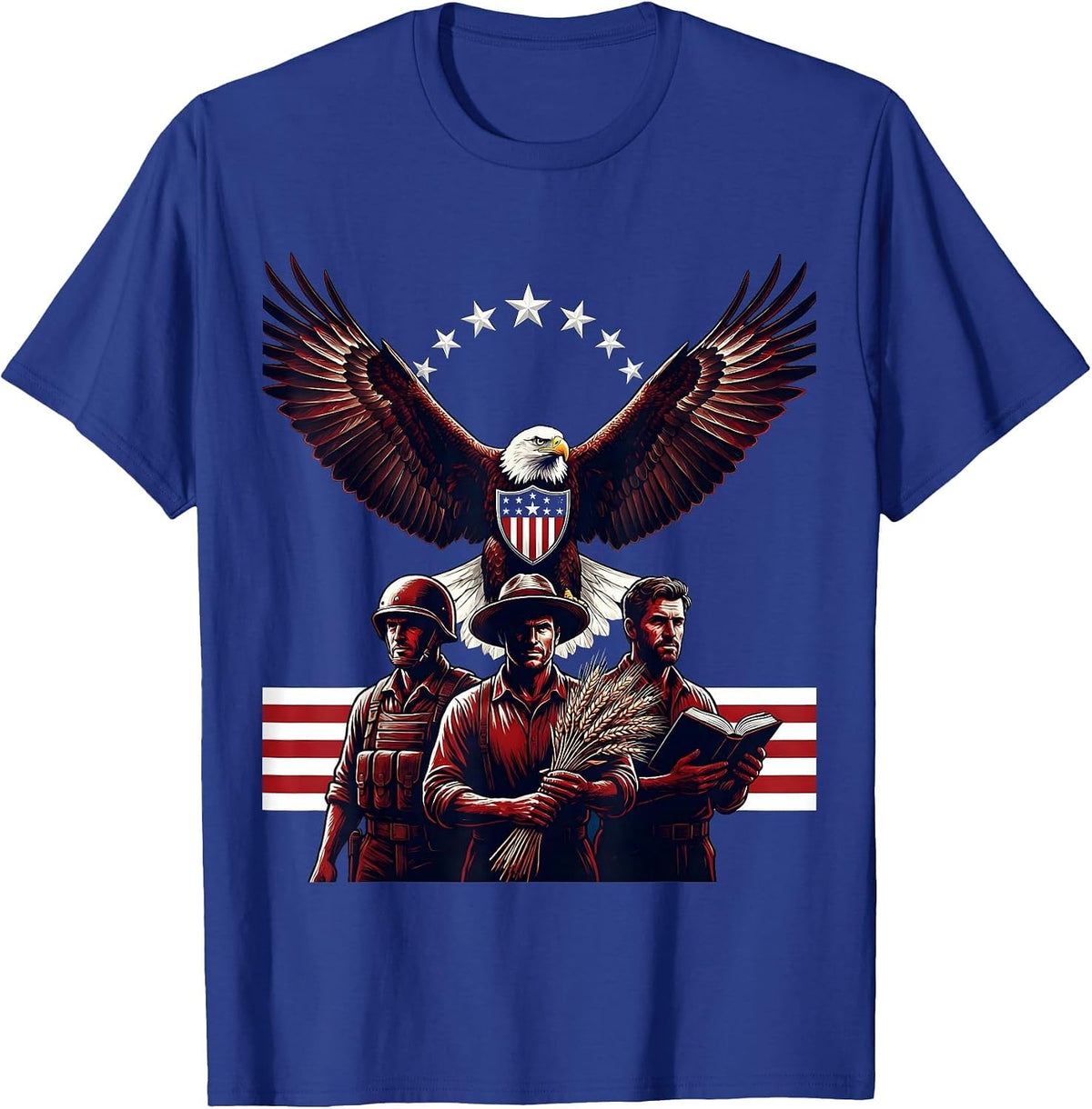 We The People Soldier Farmer Teacher Unity Design T-Shirt - Royal Blue