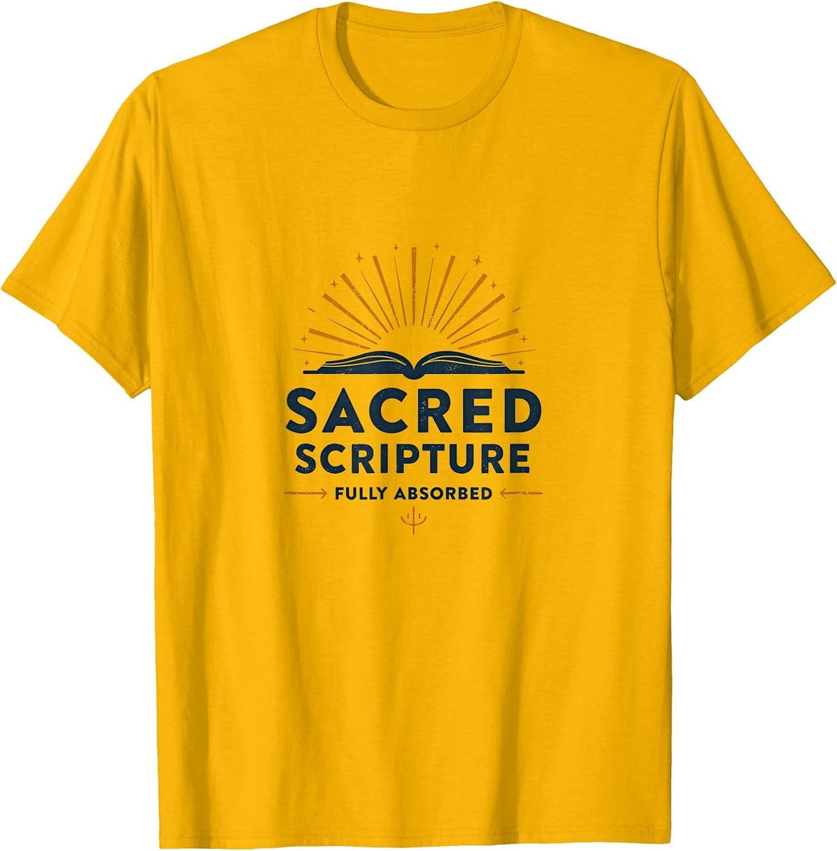 Sacred Scripture Fully Absorbed Bible Study Design T-Shirt - Golden Yellow
