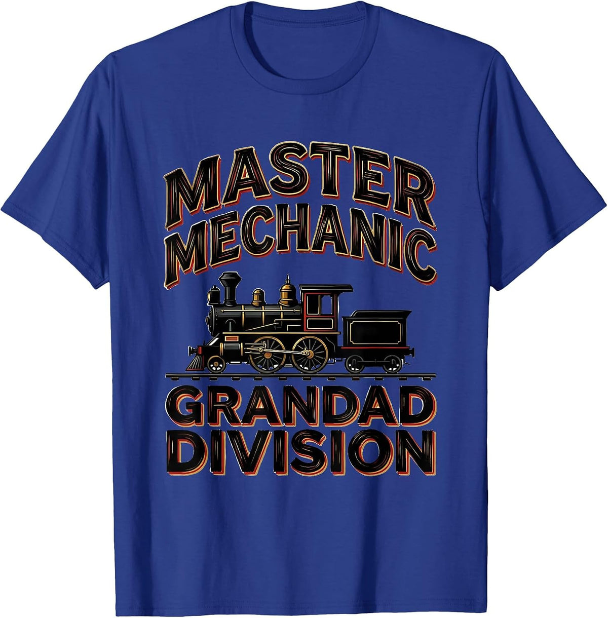 Master Mechanic Grandad Division Funny Train Enthusiast T-Shirt - Royal Blue