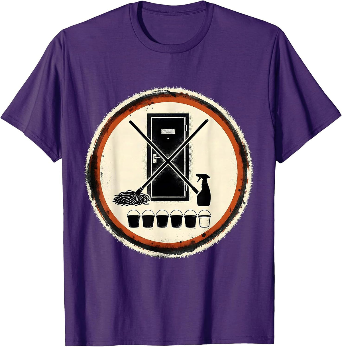 Men's Janitor Closet Badge Custodian Appreciation Humor T-Shirt - Purple