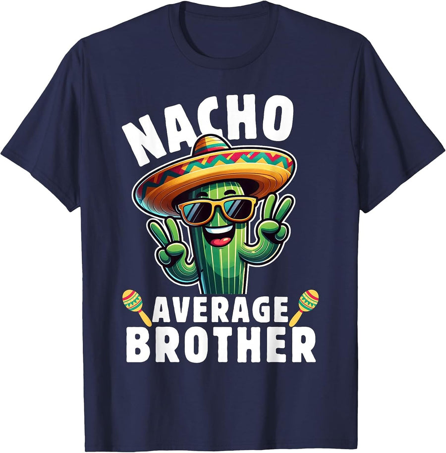 Cinco de Mayo Mexican Family Kids Boys Nacho Average Brother T-Shirt - Navy Blue