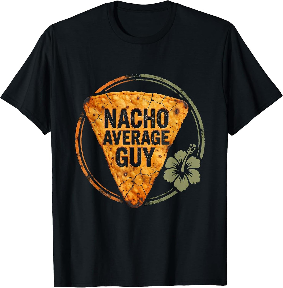 Men's Nacho Average Guy Funny Foodie Humor Design T-Shirt - Black
