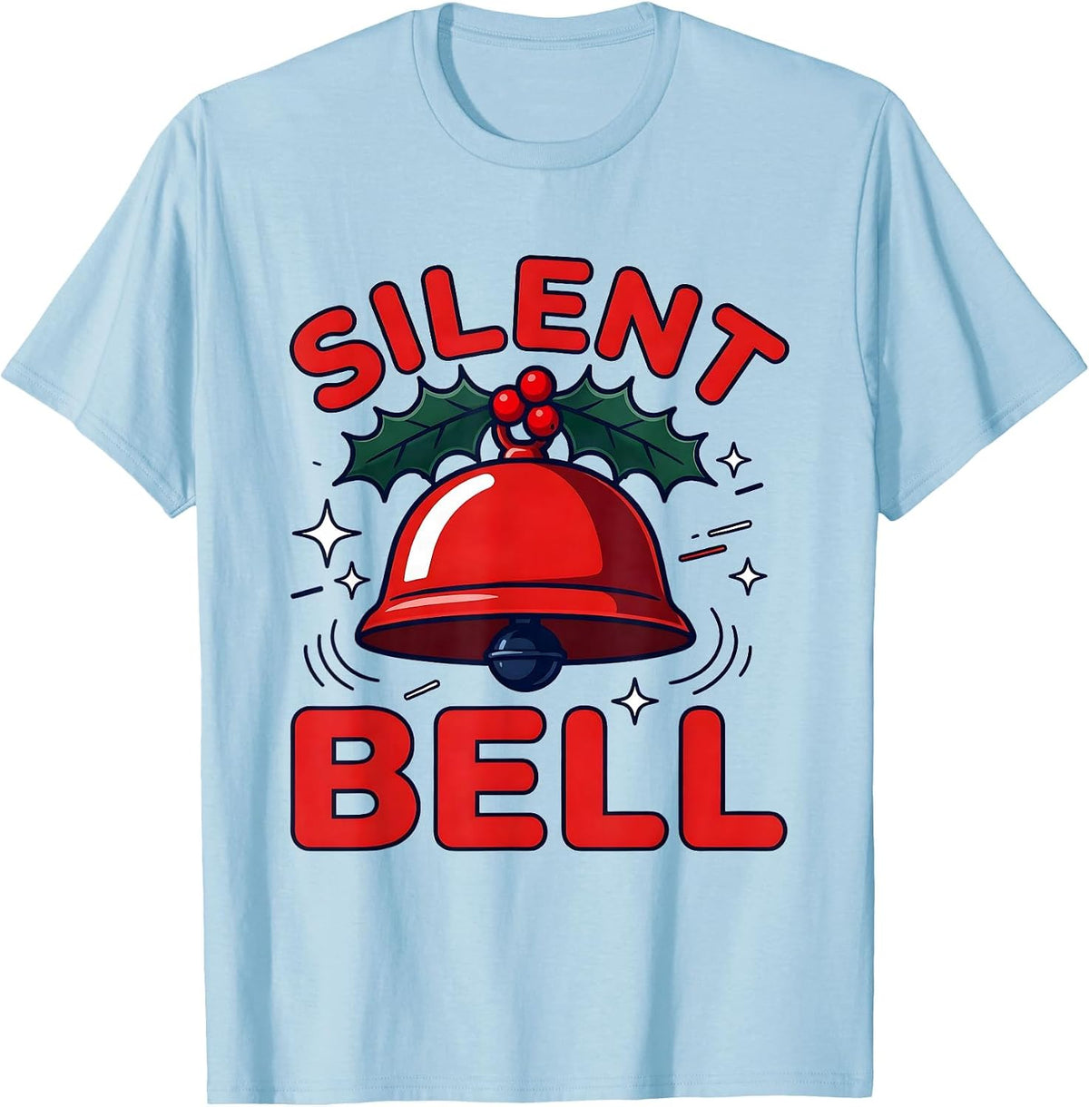 Men's Silent Bell Funny Teacher Christmas School Humor T-Shirt - Baby Blue