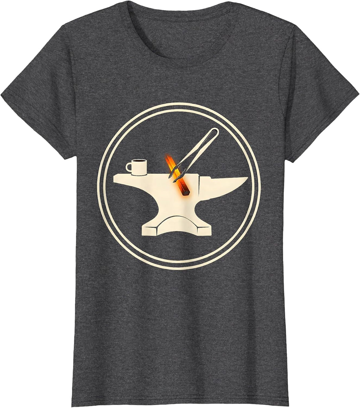 Women's Sealed Forge Badge Blacksmith Metalworker Gift T-Shirt - Dark Heather Grey
