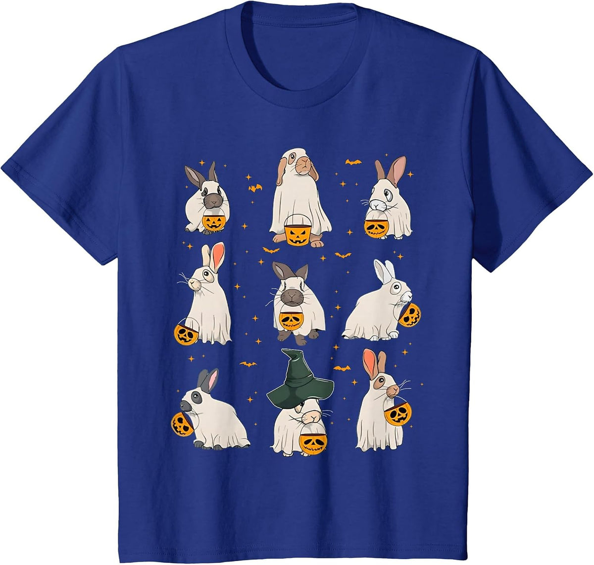 Cute Fall Bunny Ghost Costume Rabbit Lover Spooky Season T-Shirt - Royal Blue