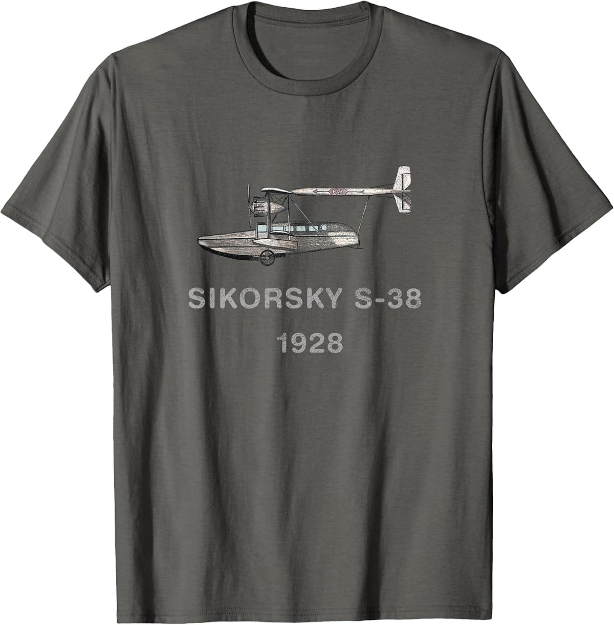Vintage Aviation: Sikorsky S-38 T-Shirt - Asphalt Grey