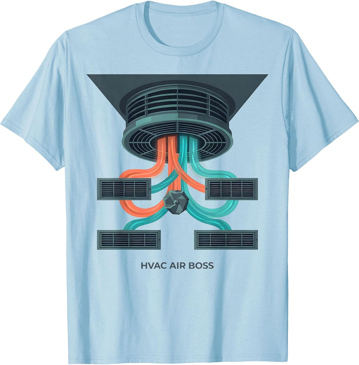 HVAC Air Boss Funny HVAC Technician Dad Gift T-Shirt - Baby Blue
