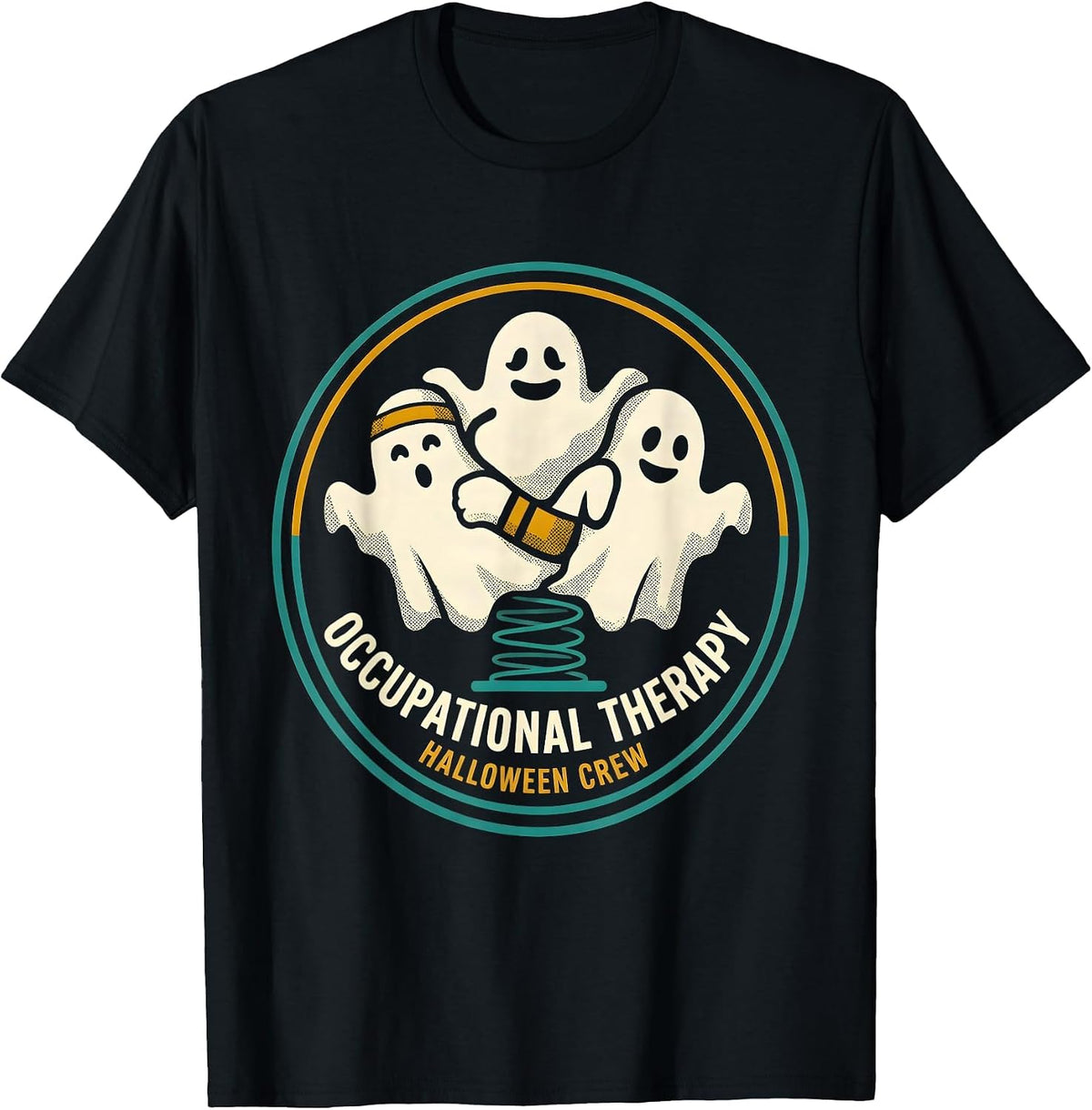 Men's Occupational Therapy Halloween Crew Midcentury Modern T-Shirt - Black