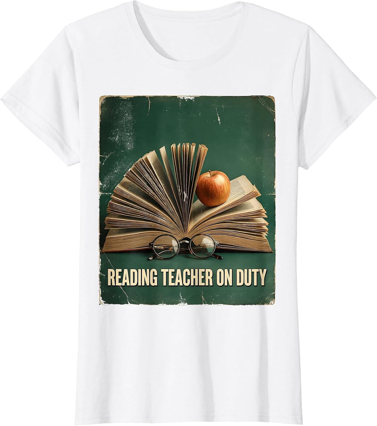 Reading Teacher On Duty Educator Design T-Shirt - White
