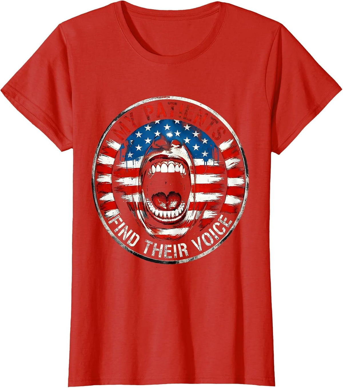 My Patients Find Their Voice Speech Therapy Design T-Shirt - Red