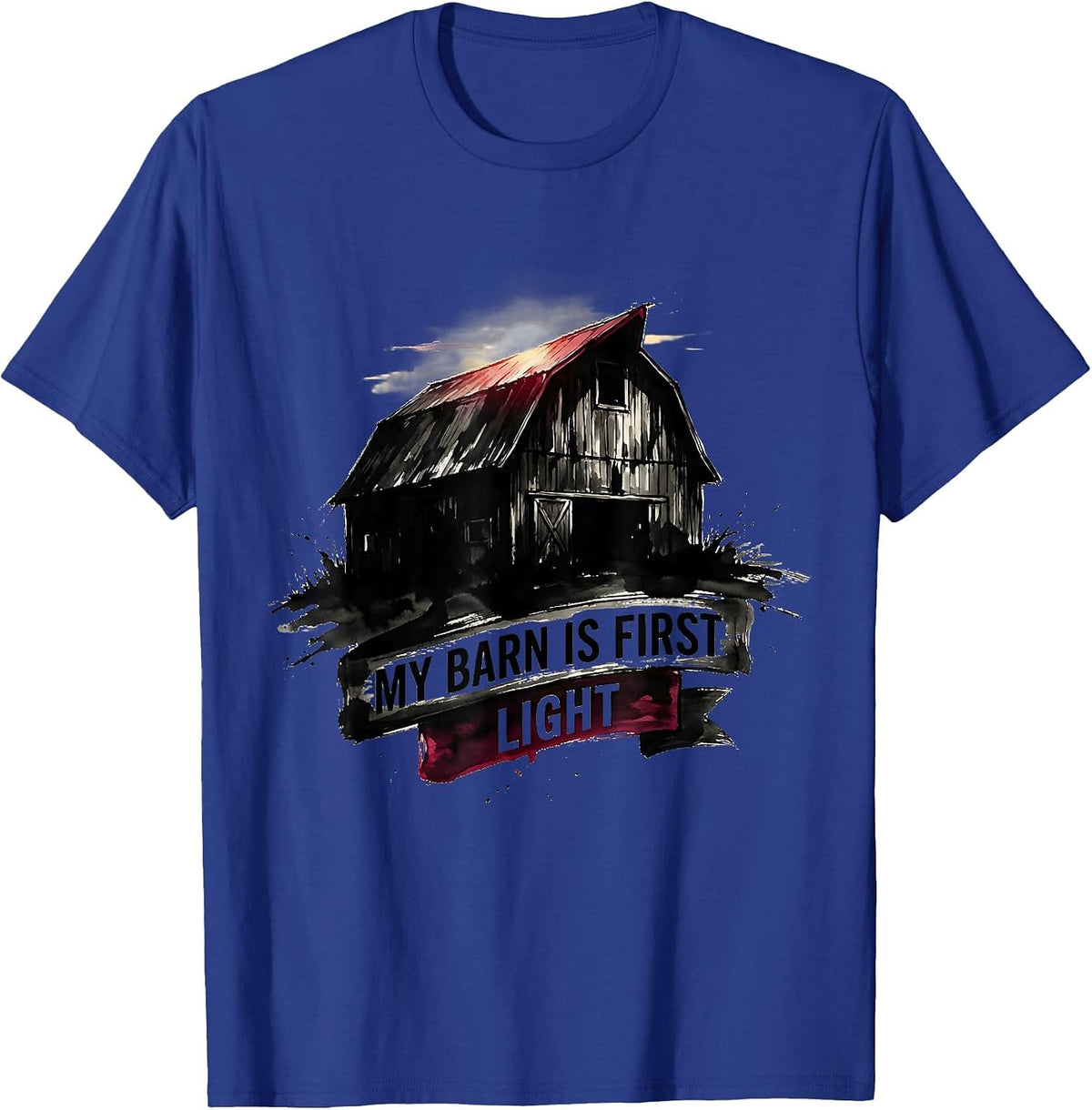 My Barn Is First Light Vintage Horse Lover Humor T-Shirt - Royal Blue