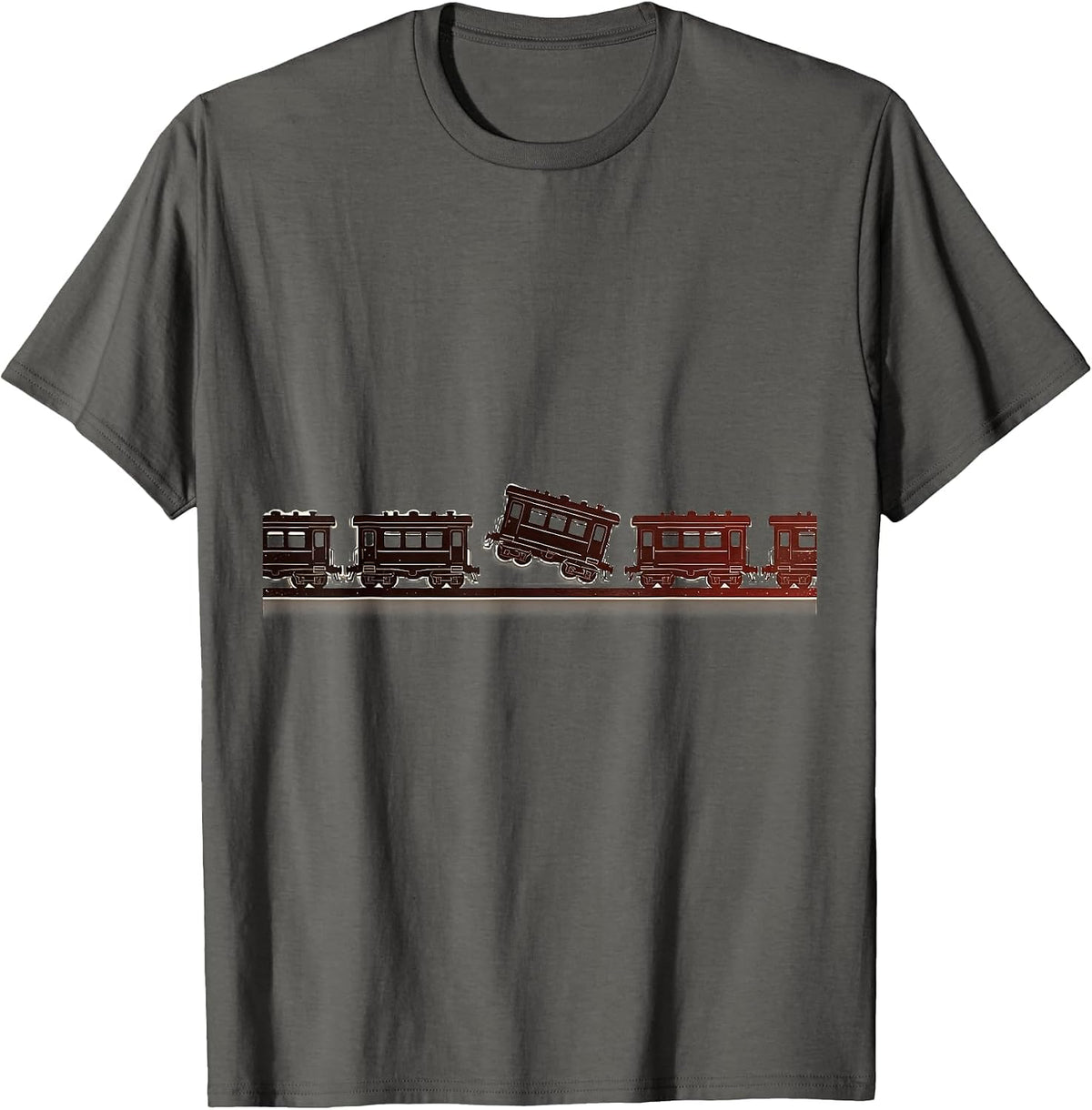 Men's Model Train Car Hoarding Funny Collector T-Shirt - Asphalt Grey