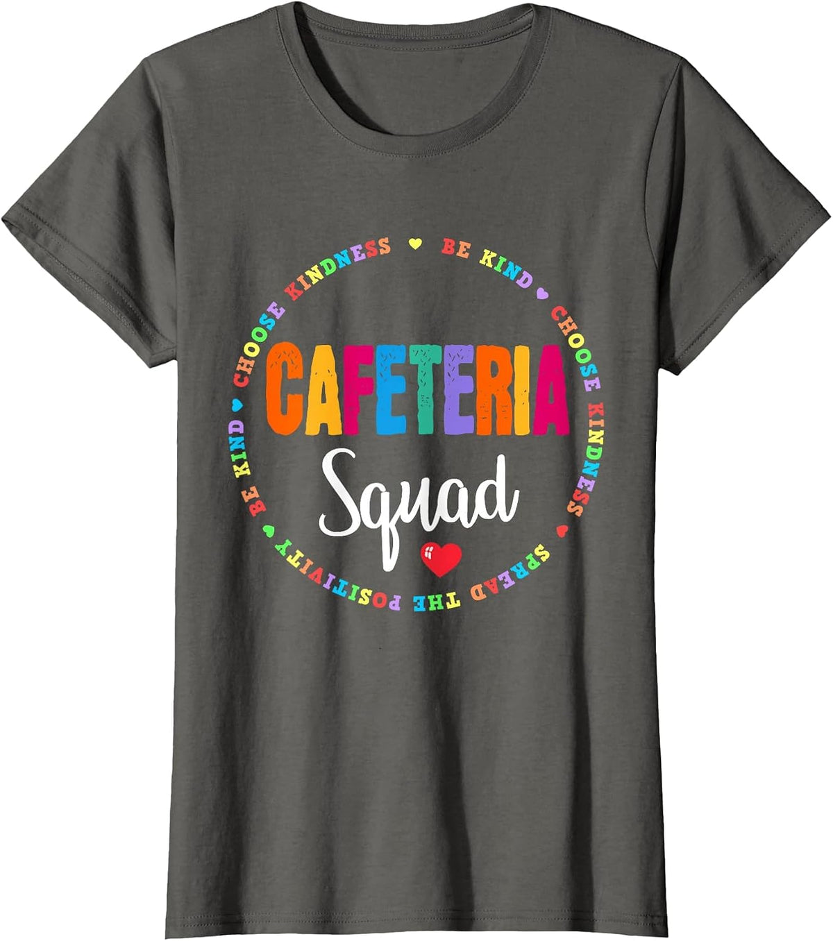 School Support Team Matching Cafeteria Squad Worker Crew T-Shirt - Asphalt Grey