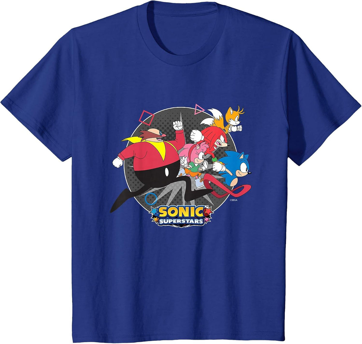Sonic the Hedgehog, Sonic Superstars - We All Run Fast T-Shirt - Royal Blue