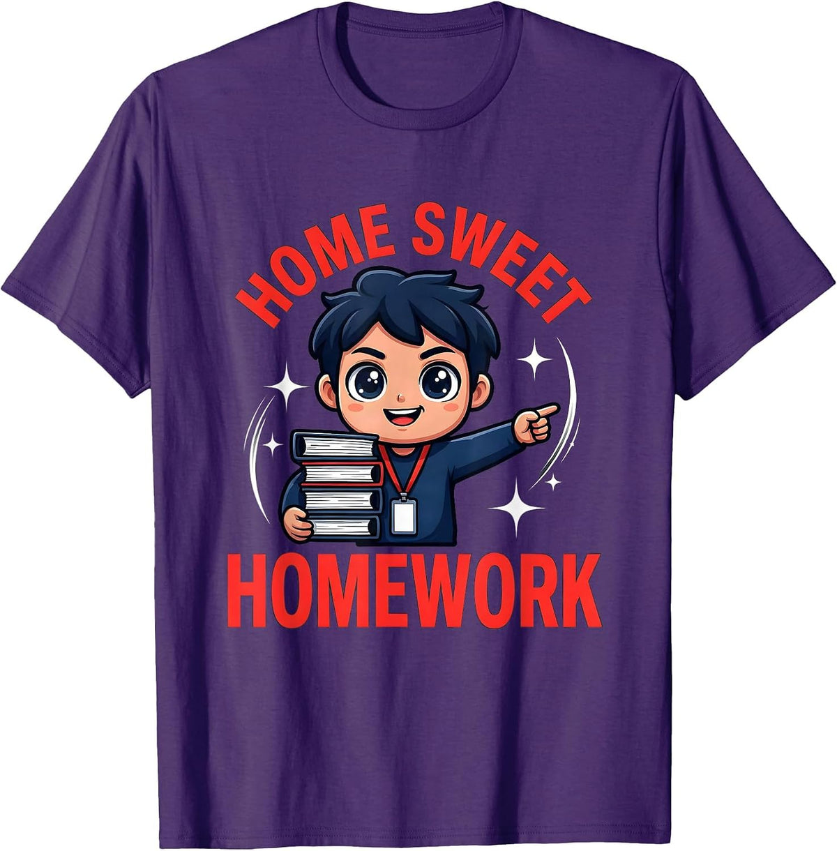 Men's HOME SWEET HOMEWORK Funny Teacher Appreciation T-Shirt - Purple