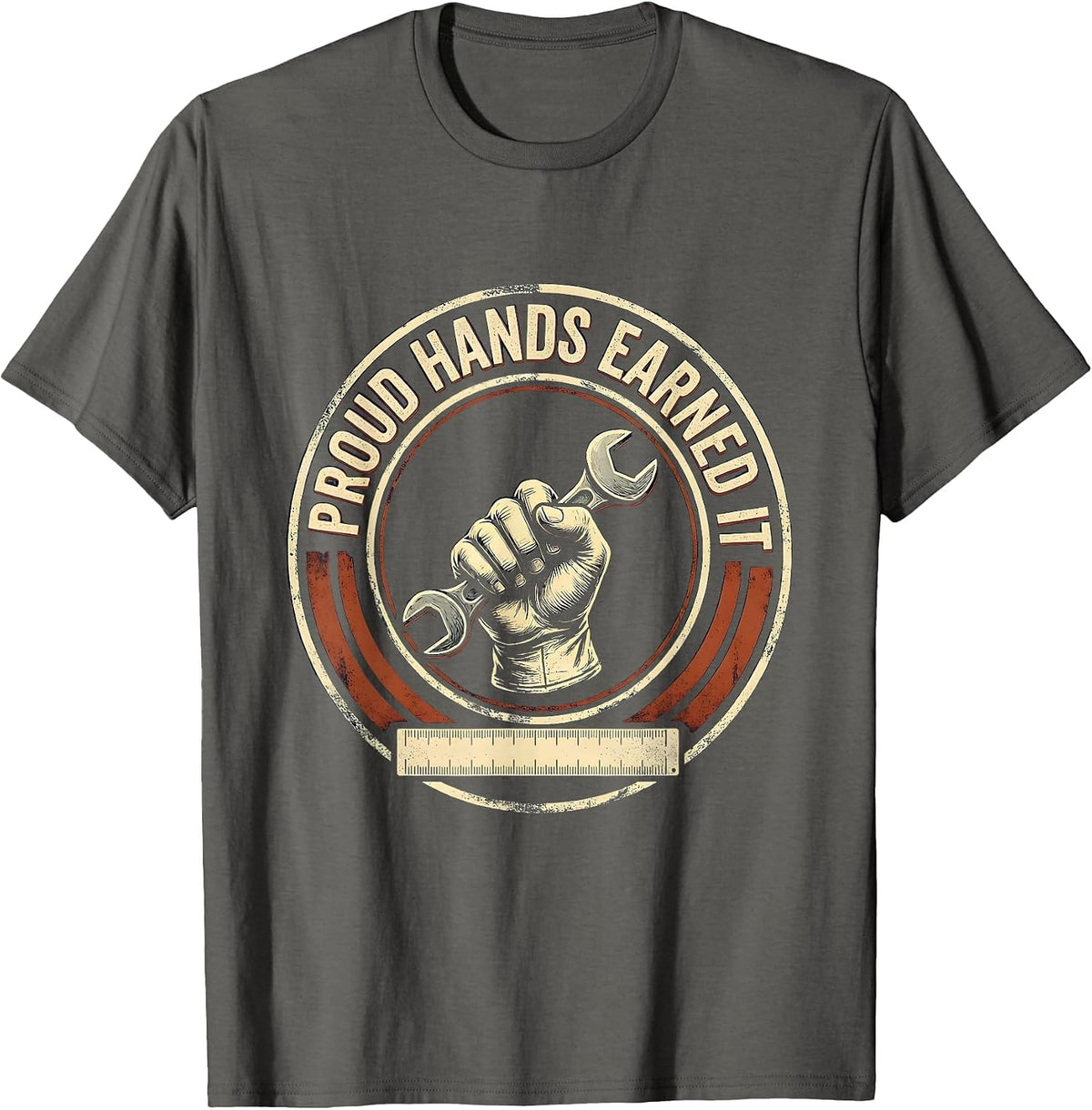 Proud Hands Earned It Union Strong Skilled Worker Labor Day T-Shirt - Asphalt Grey