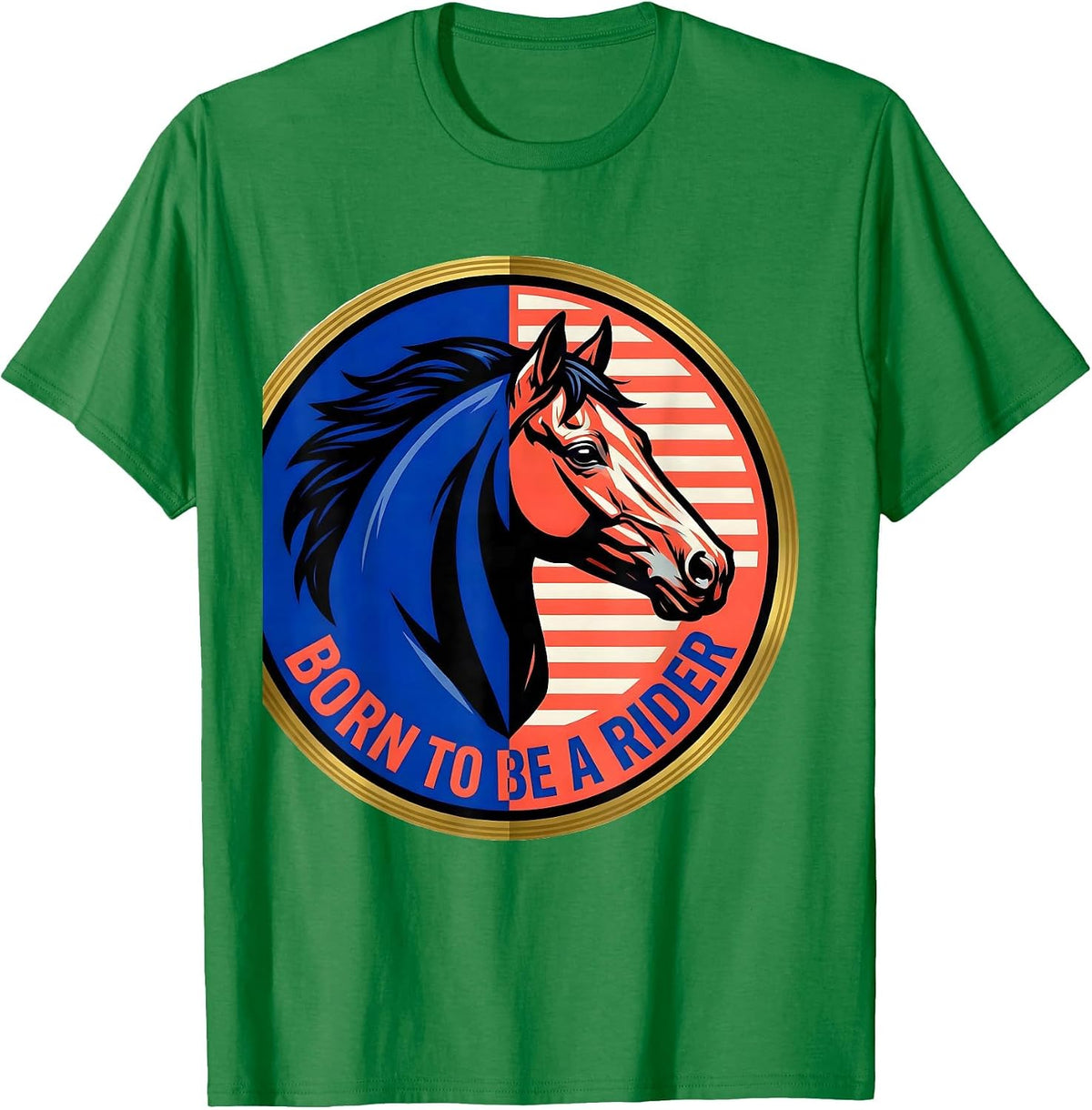 Men's Born to Be a Rider Horse Lover Design T-Shirt - Kelly Green